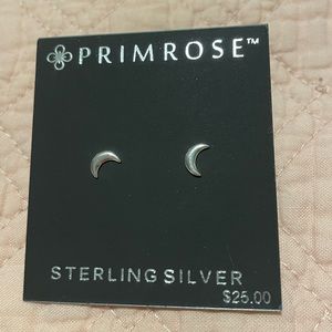 Primrose sterling silver moon earrings